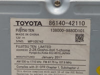 2016-2018 Toyota Rav4 Radio AM FM Cd Player Receiver Replacement P/N:86140-42110 Fits Fits 2016 2017 2018 OEM Used Auto Part