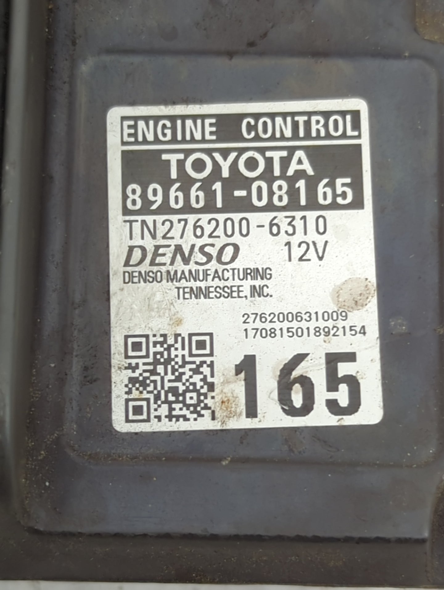 2017 Toyota Sienna PCM Engine Control Computer ECU ECM PCU OEM P/N:89661-08165 TN276200-6310 Fits OEM Used Auto Parts - Oemu