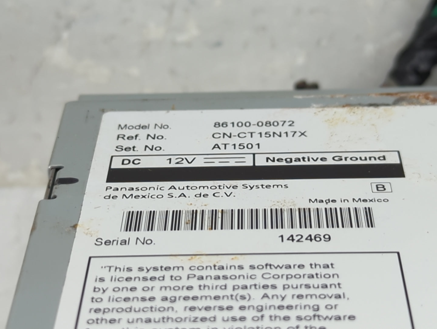 2016-2017 Toyota Sienna Radio AM FM Cd Player Receiver Replacement P/N:86100-08072 CN-CT15N17X, AT1501 Fits Fits 2016 2017 O