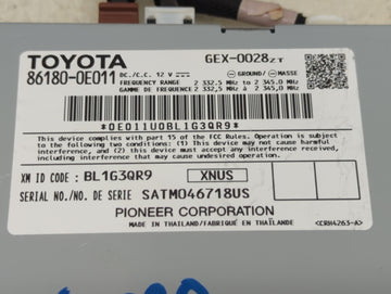 2015-2017 Toyota Sienna Radio AM FM Cd Player Receiver Replacement P/N:86180-0E011 Fits OEM Used Auto Parts