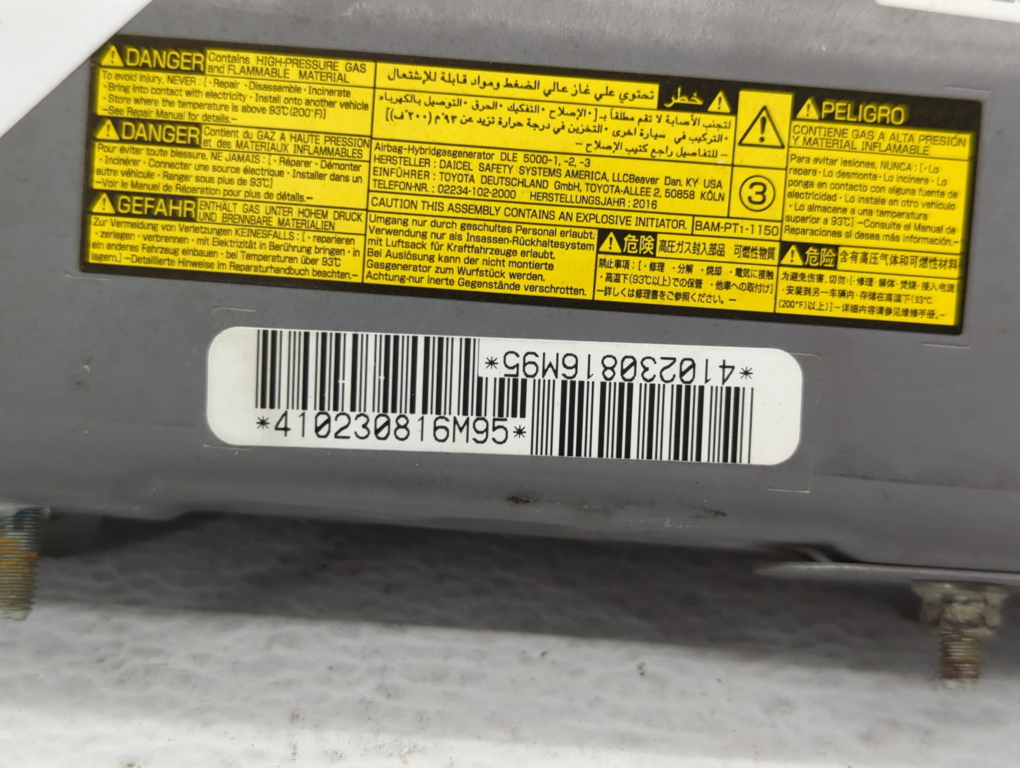 2015-2020 Toyota Sienna Air Bag Driver Left Steering Wheel Mounted P/N:410230816M95 Fits Fits 2015 2016 2017 2018 2019 2020 