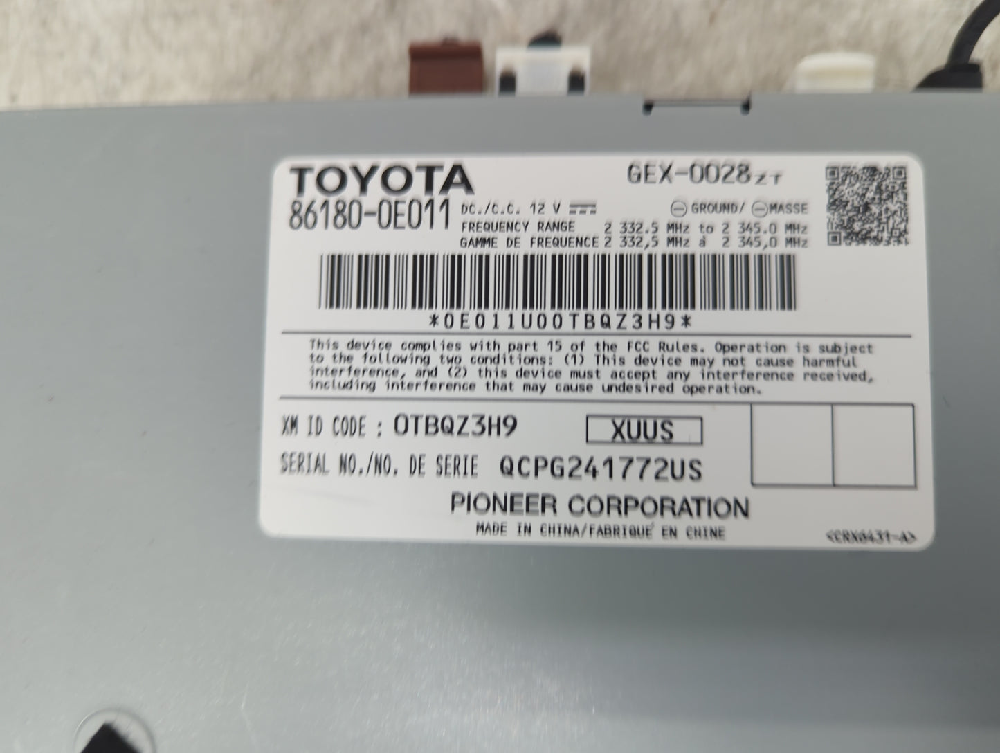 2016-2019 Toyota Tacoma Radio AM FM Cd Player Receiver Replacement P/N:86180-0E011 GEX-0028 Fits Fits 2016 2017 2018 2019 OE