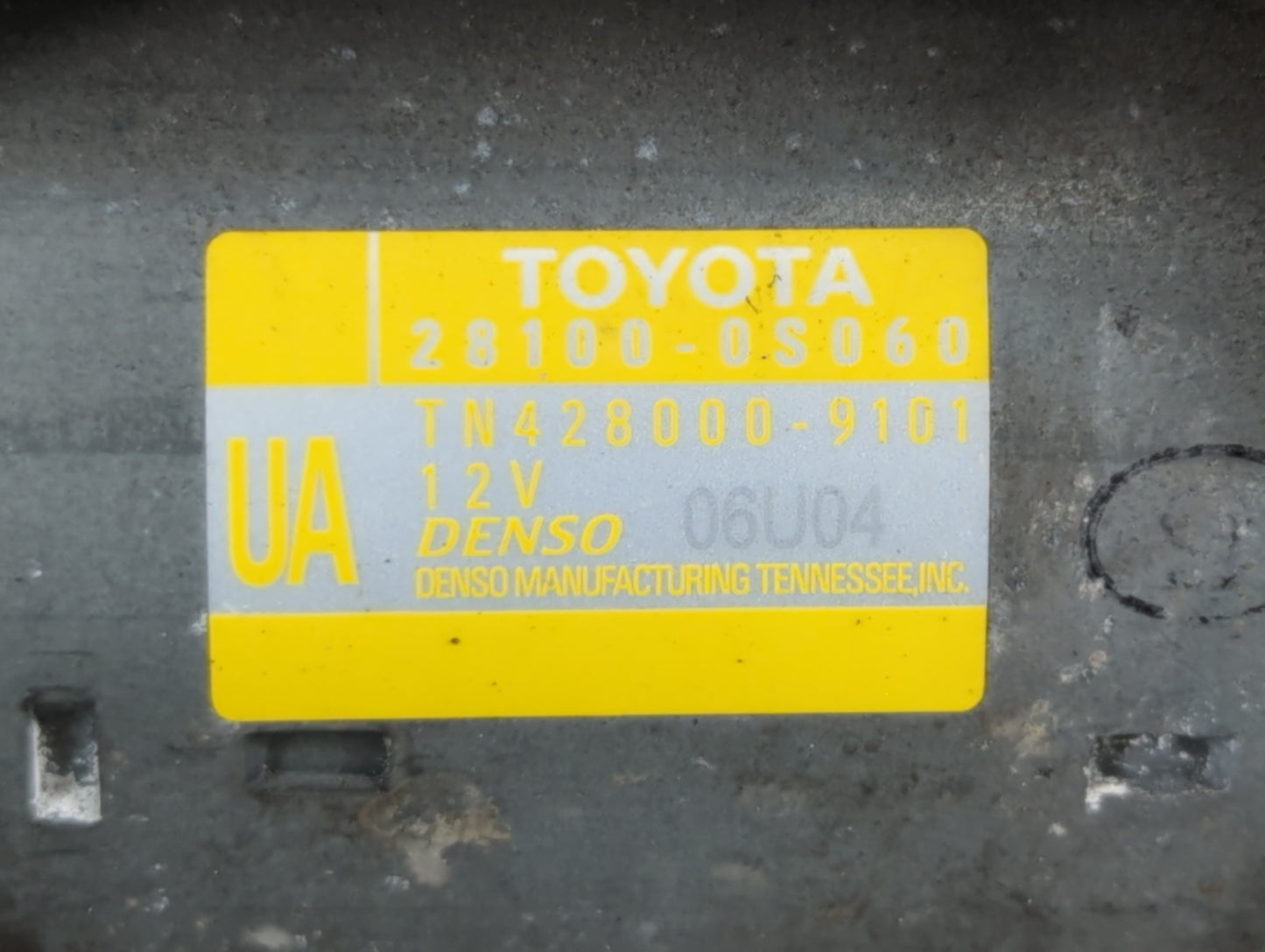 2010-2019 Toyota Tundra Car Starter Motor Solenoid OEM P/N:TN428000-9101 28100-0S060 Fits OEM Used Auto Parts - Oemusedautop