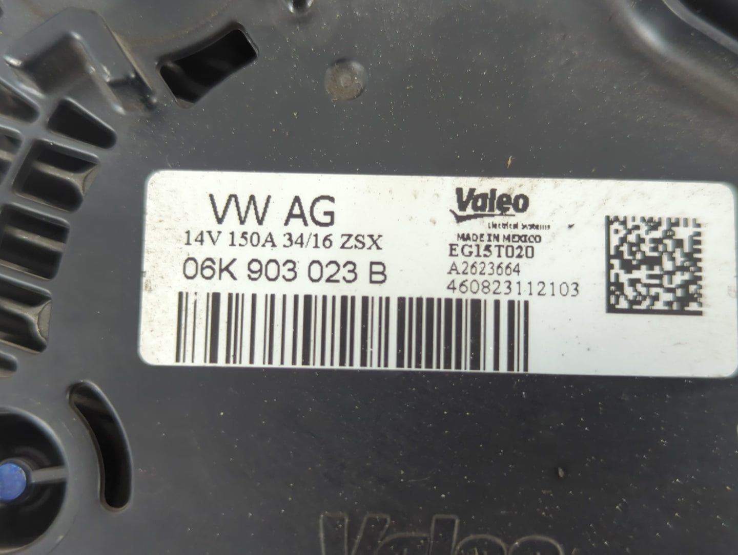 2013-2017 Volkswagen Beetle Alternator Replacement Generator Charging Assembly Engine OEM P/N:06K 903 023 B Fits OEM Used Au