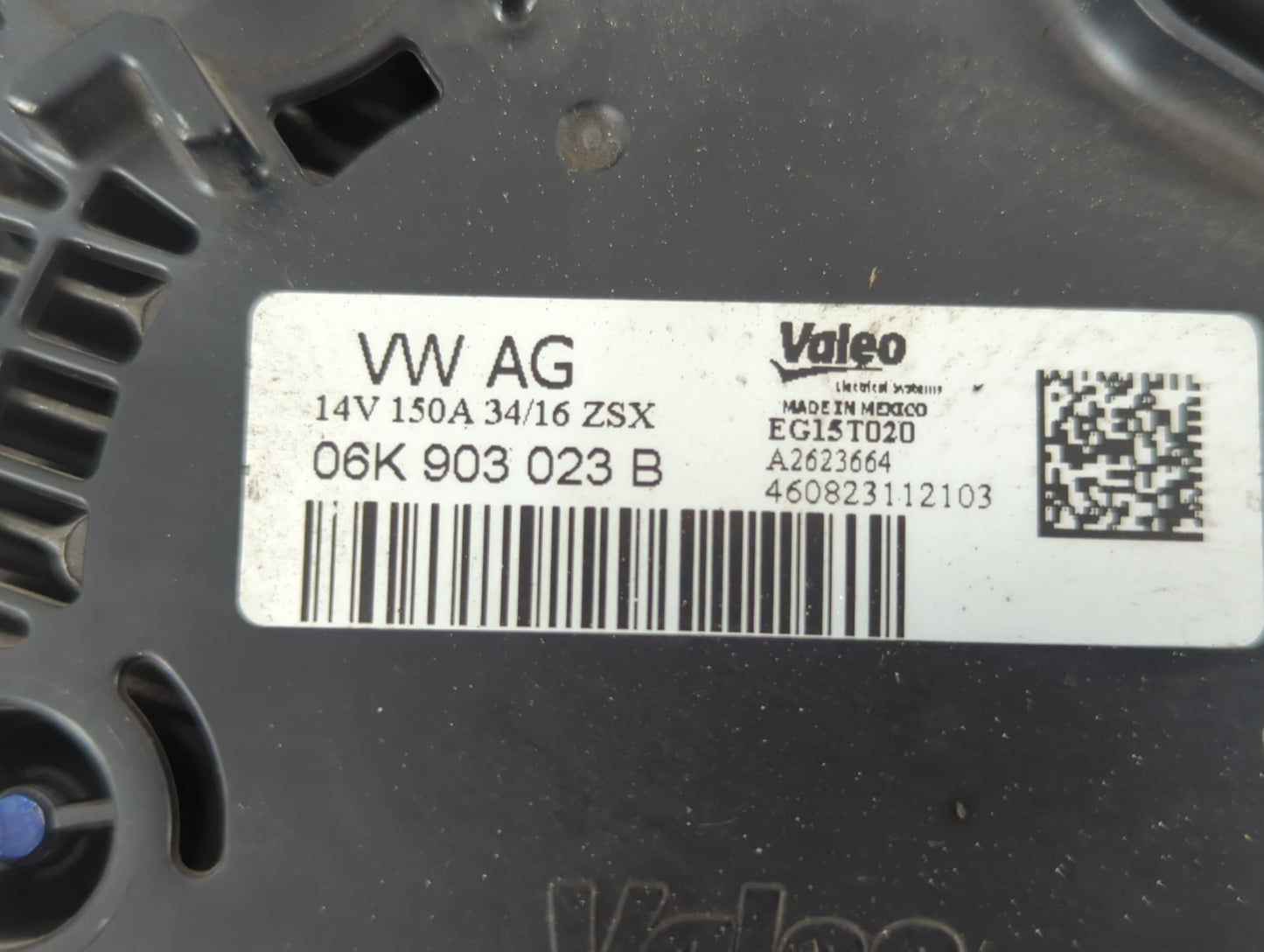 2013-2017 Volkswagen Beetle Alternator Replacement Generator Charging Assembly Engine OEM P/N:06K 903 023 B Fits OEM Used Au