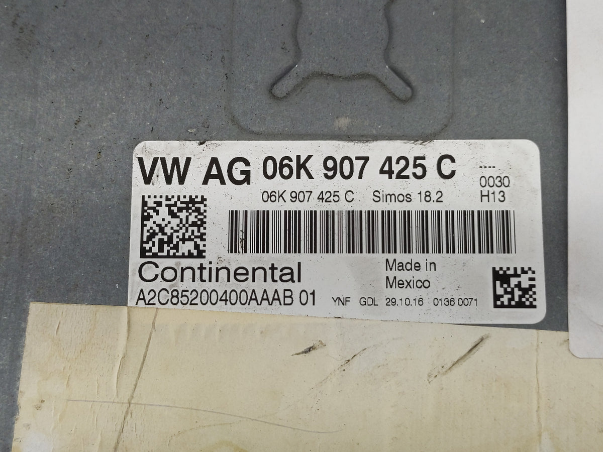 2017 Volkswagen Beetle PCM Engine Control Computer ECU ECM PCU OEM P/N:06K 907 425 C OEM Used Auto Parts - Oemusedautoparts1
