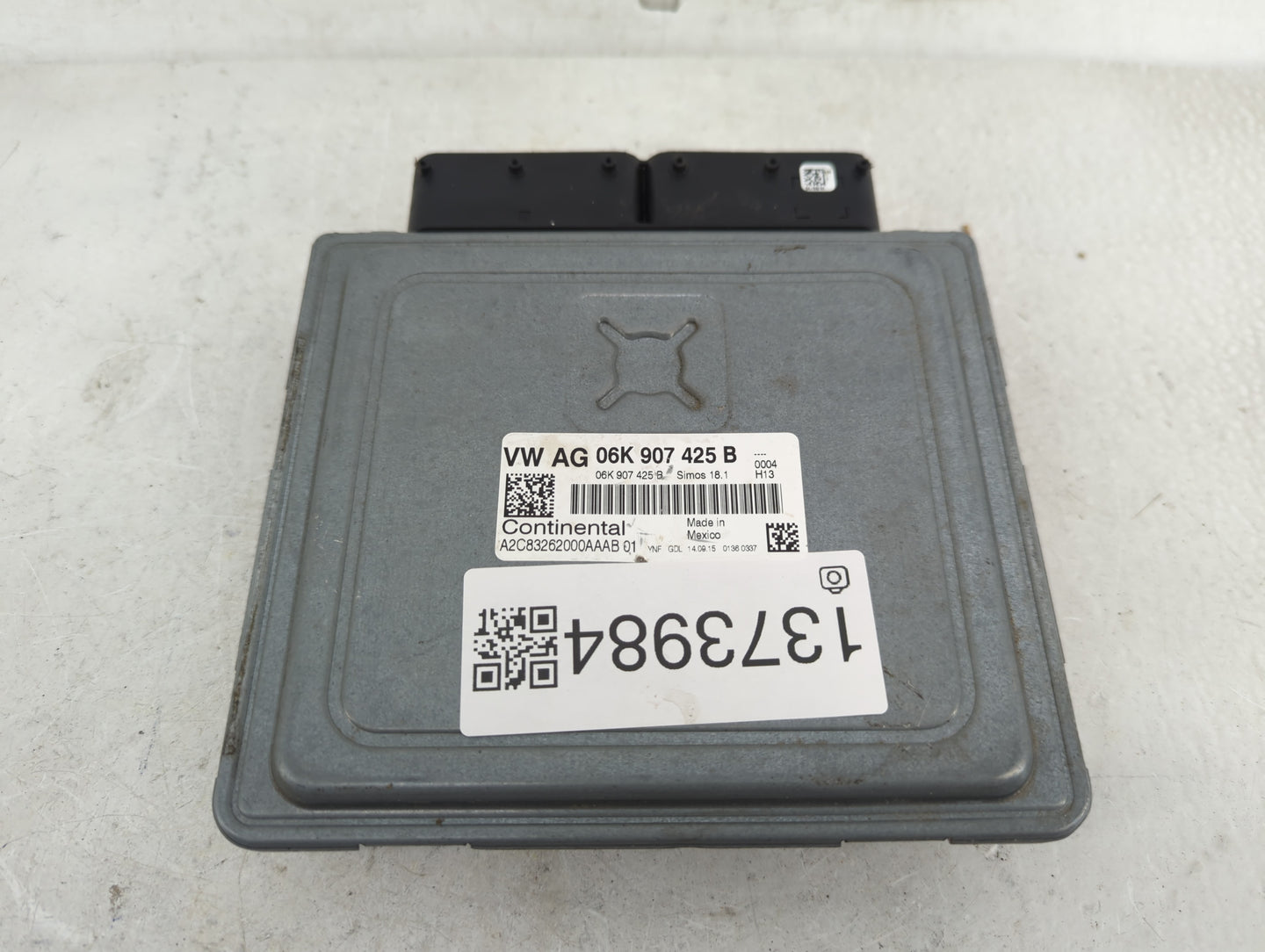 2017 Volkswagen Golf PCM Engine Control Computer ECU ECM PCU OEM P/N:06K907425B Fits OEM Used Auto Parts - Oemusedautoparts1