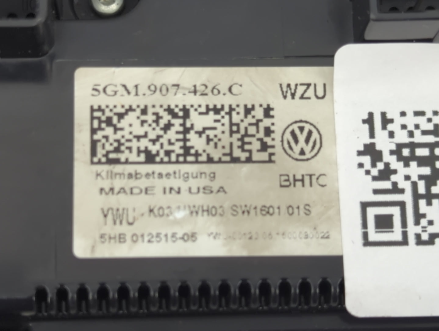 2017 Volkswagen Golf Climate Control Module Temperature AC/Heater Replacement P/N:5GM907426C 5HB012515-05 Fits OEM Used Auto
