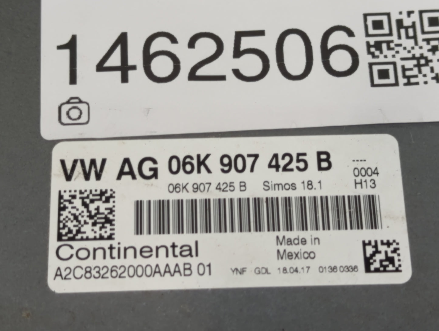 2015-2017 Volkswagen Golf PCM Engine Control Computer ECU ECM PCU OEM P/N:06K907425B A2C83262000AAAB01 Fits Fits 2015 2016 2