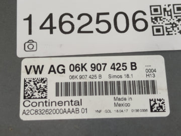2015-2017 Volkswagen Golf PCM Engine Control Computer ECU ECM PCU OEM P/N:06K907425B A2C83262000AAAB01 Fits Fits 2015 2016 2017 OEM Used Auto Parts