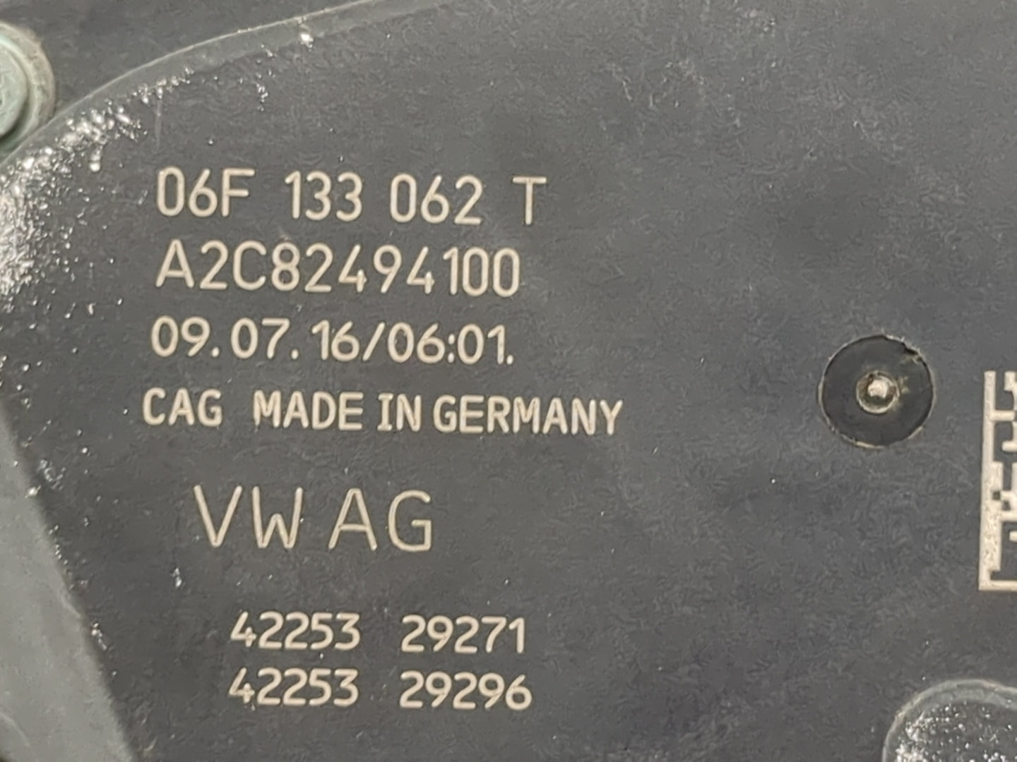 2013-2019 Volkswagen Golf Throttle Body P/N:06F133062T A2C82494100 Fits OEM Used Auto Parts - Oemusedautoparts1.com