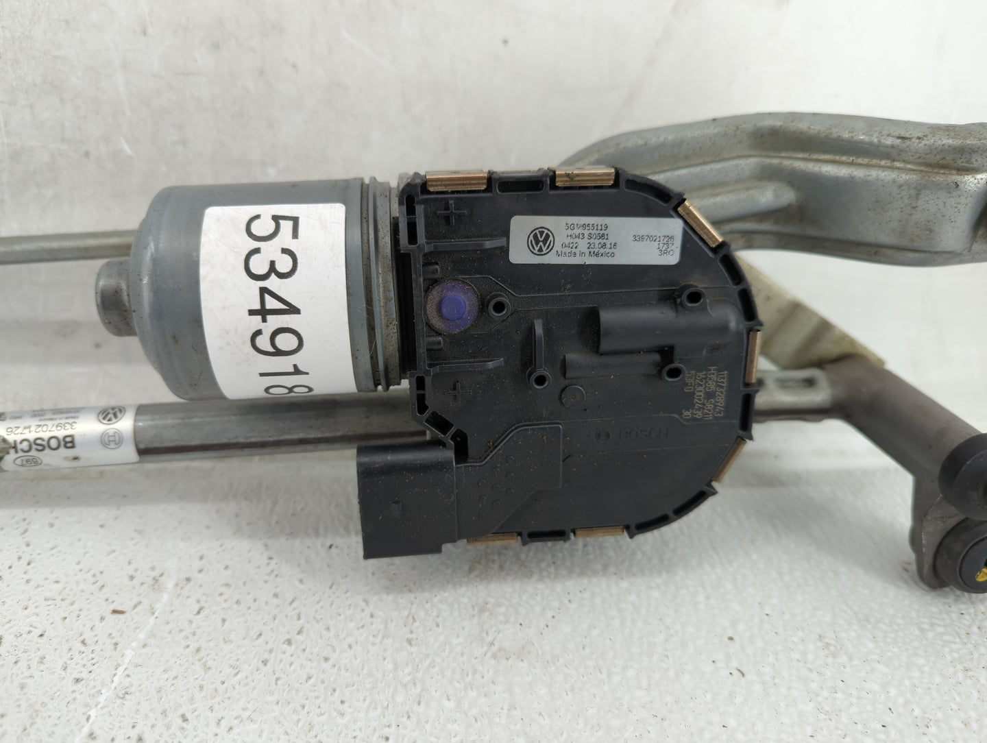 2017 Volkswagen Golf Front Windshield Wiper Motor Fits OEM Used Auto Parts - Oemusedautoparts1.com