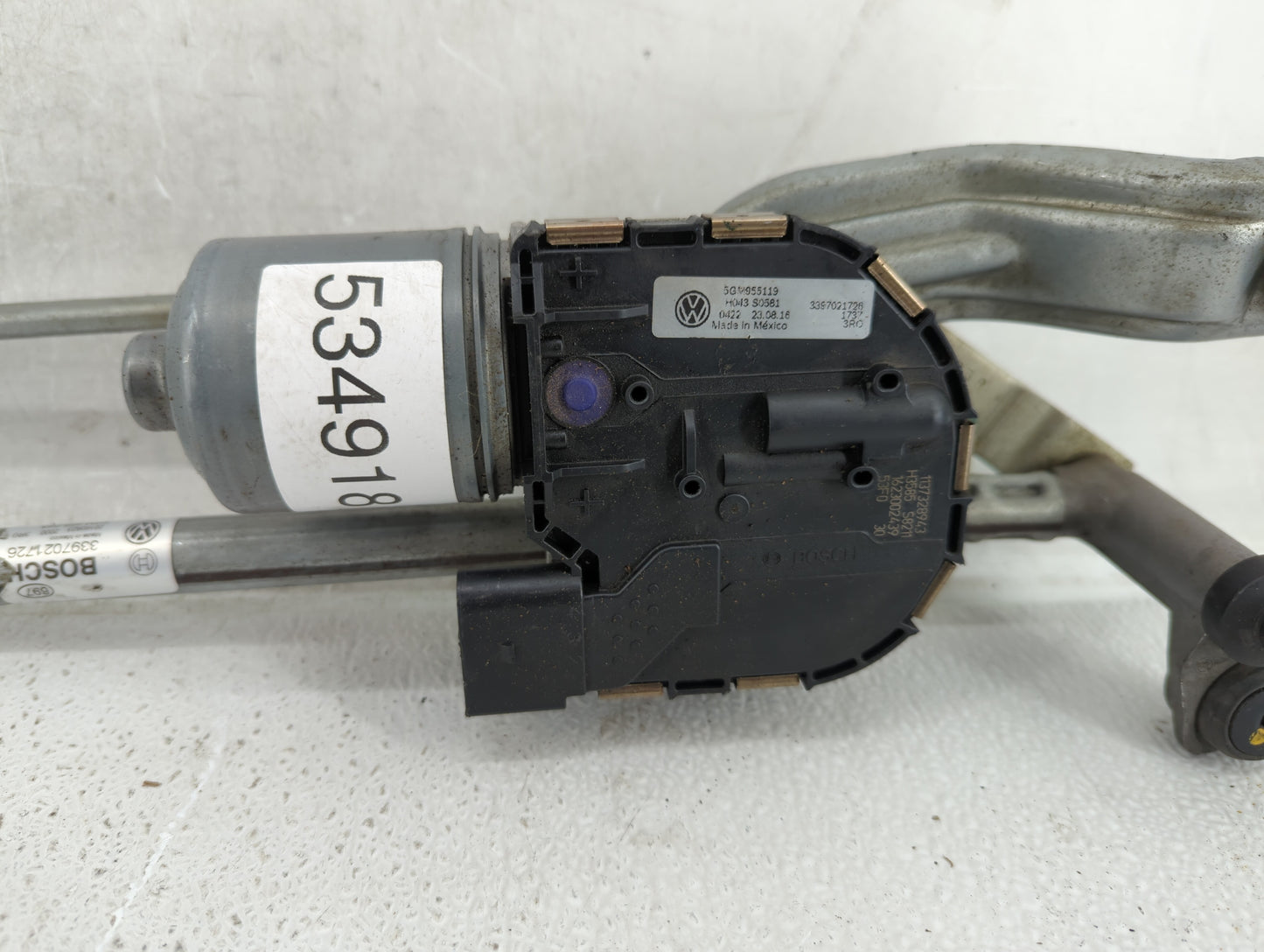 2017 Volkswagen Golf Front Windshield Wiper Motor Fits OEM Used Auto Parts - Oemusedautoparts1.com