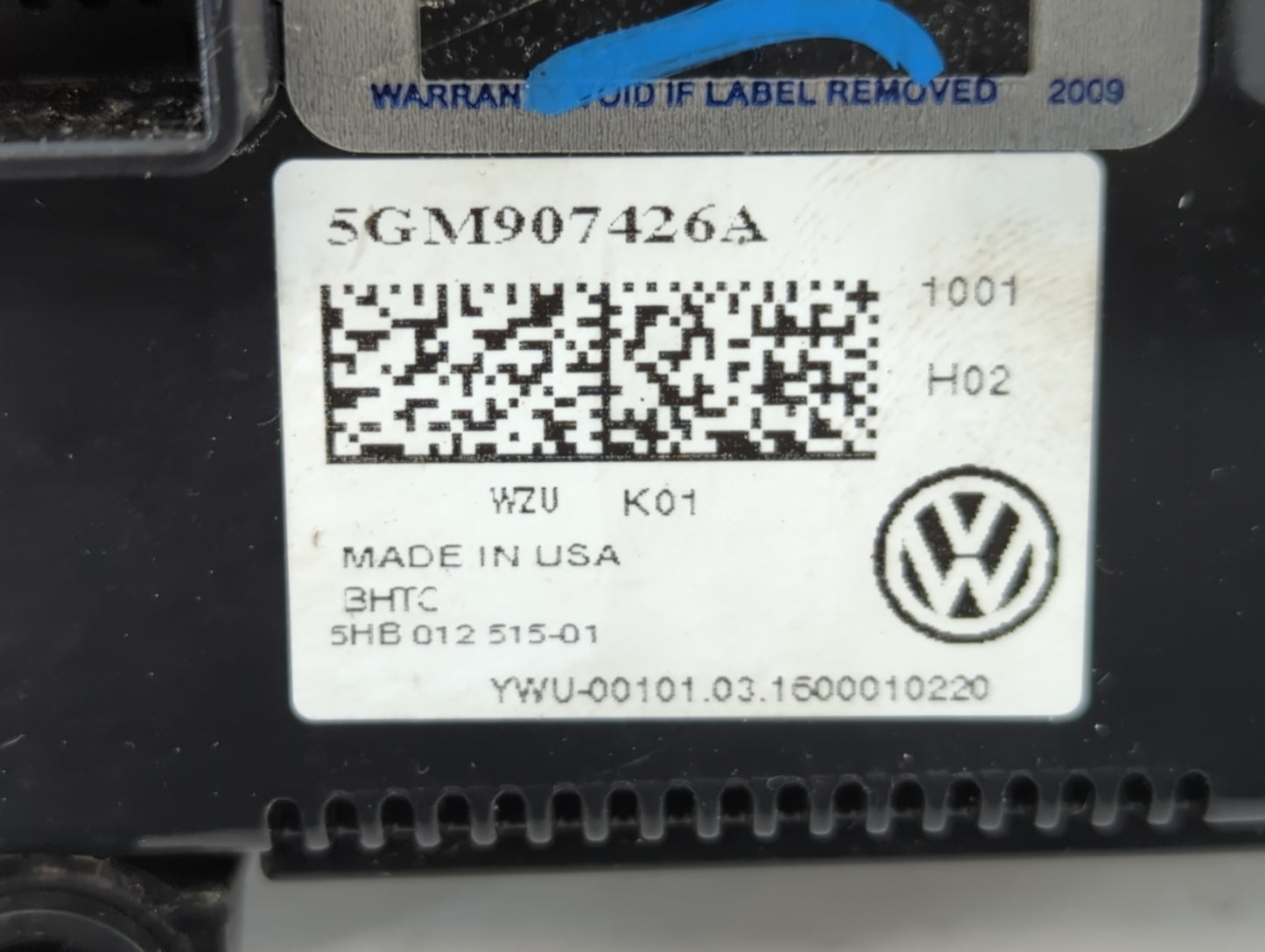 2017 Volkswagen Golf Climate Control Module Temperature AC/Heater Replacement P/N:5GM907426A Fits OEM Used Auto Parts - Oemu
