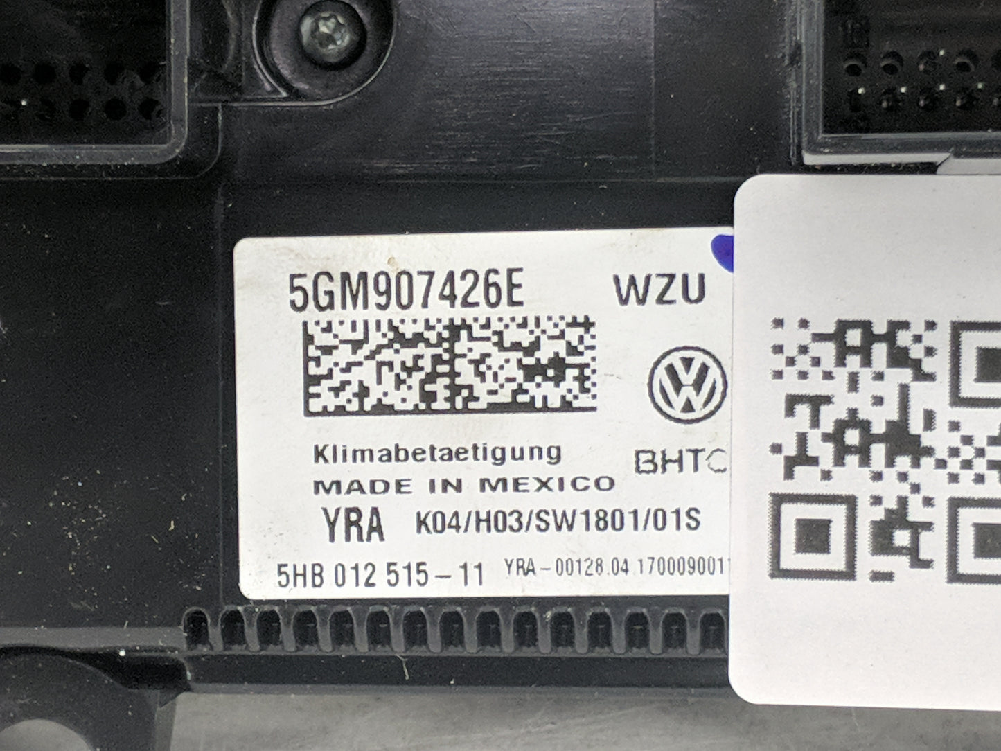 2017 Volkswagen Golf Gti Climate Control Module Temperature AC/Heater Replacement P/N:5GM907426E 5HB012515-11 Fits OEM Used 