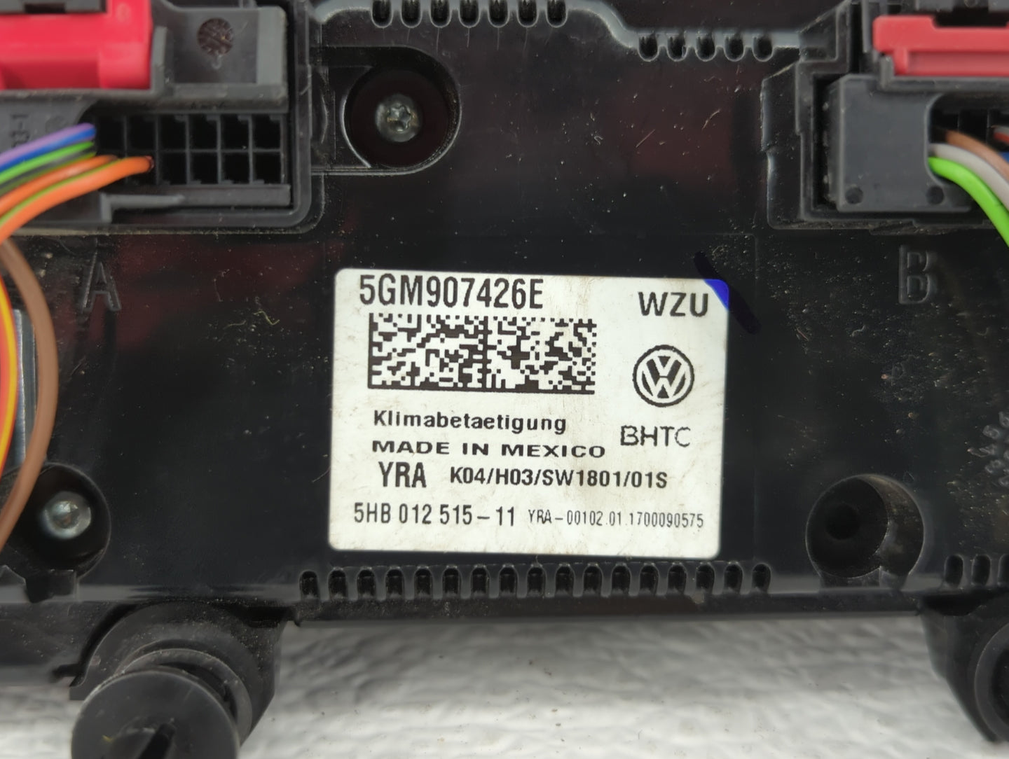 2017 Volkswagen Golf Sportwagen Climate Control Module Temperature AC/Heater Replacement P/N:5GM907426E 5GM907426 Fits OEM U