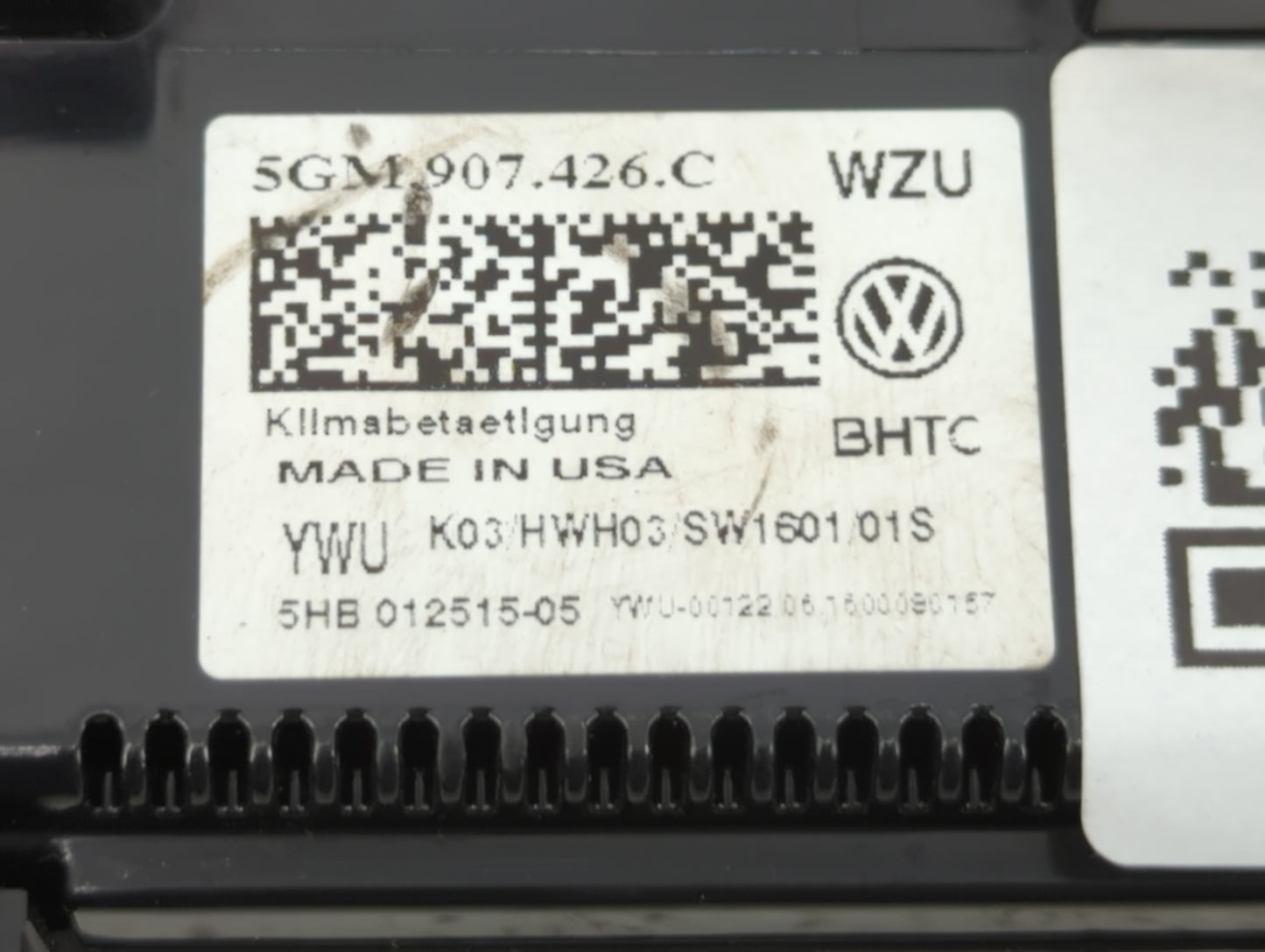 2017 Volkswagen Golf Sportwagen Climate Control Module Temperature AC/Heater Replacement P/N:5HB 012515-05 5GM907426E Fits O
