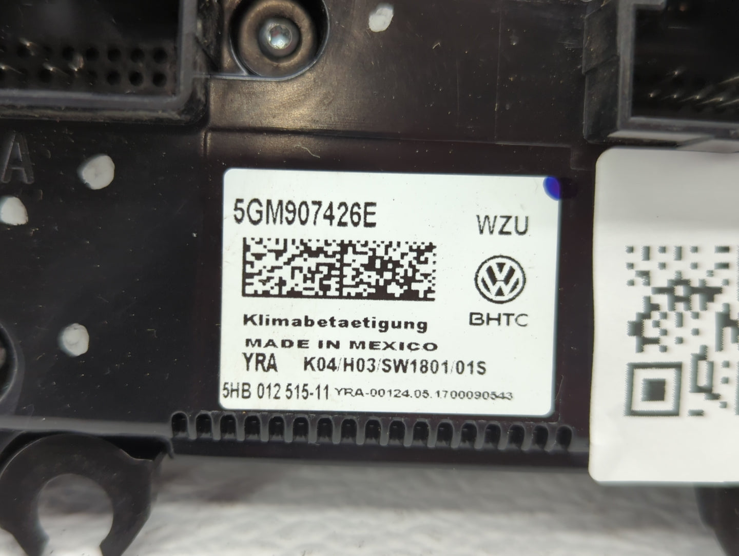 2017 Volkswagen Golf Sportwagen Climate Control Module Temperature AC/Heater Replacement P/N:5HB 012515-05 5GM907426E Fits O