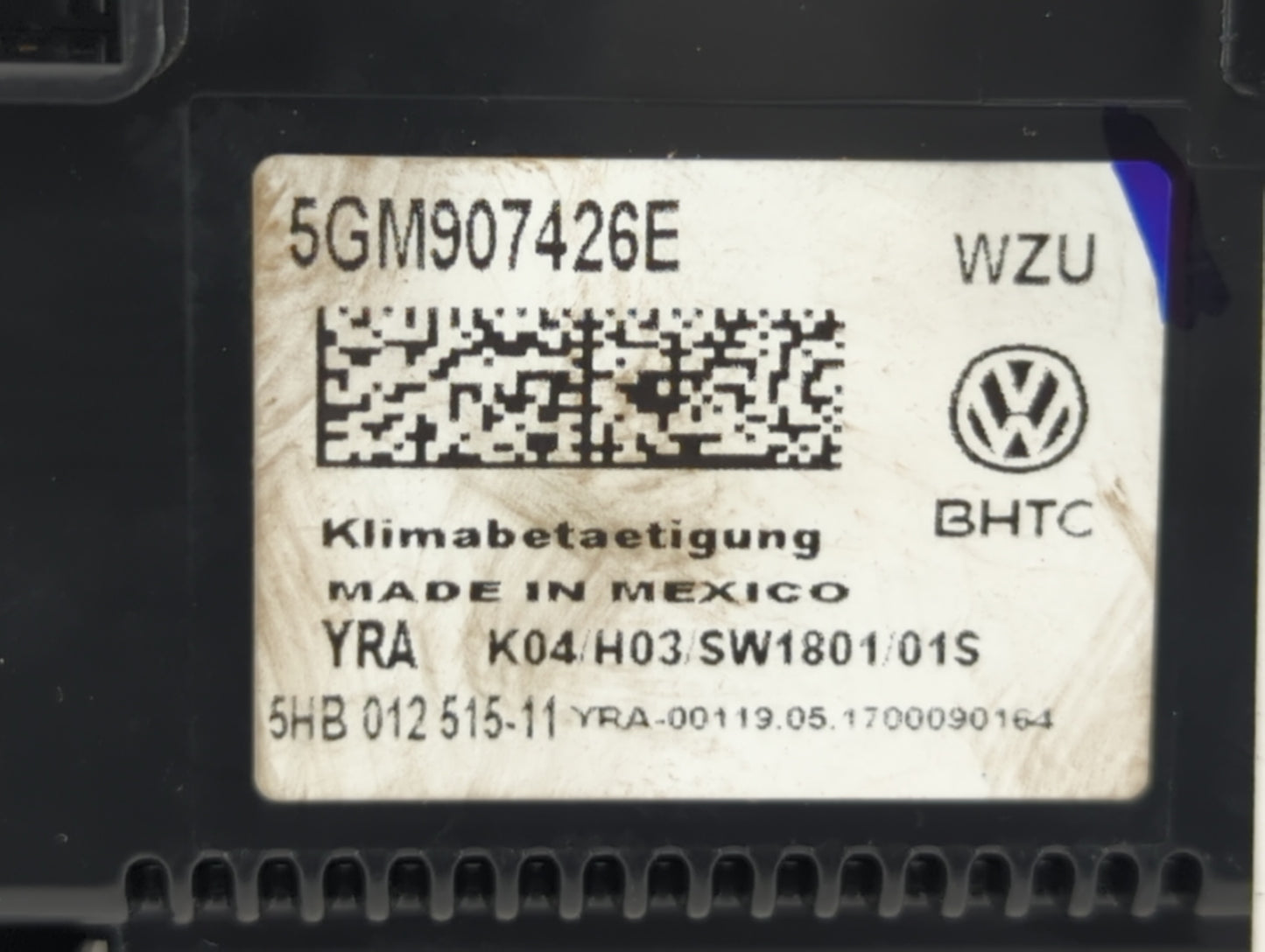 2017 Volkswagen Golf Sportwagen Climate Control Module Temperature AC/Heater Replacement P/N:5GM907426E 5GM907426 Fits OEM U