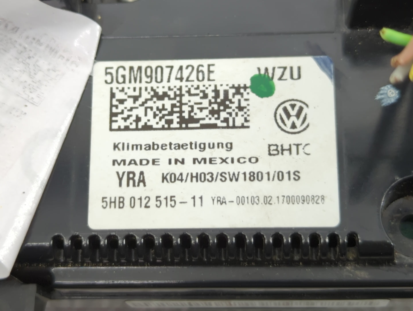 2017 Volkswagen Golf Sportwagen Climate Control Module Temperature AC/Heater Replacement P/N:5GM907426E 5GM907426 Fits OEM U