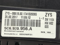 2016-2018 Volkswagen Jetta Instrument Cluster Speedometer Gauges P/N:5C6 920 956 A Fits Fits 2016 2017 2018 OEM Used Auto Pa