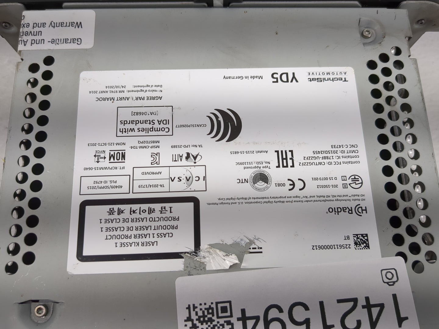 2017 Volkswagen Jetta Radio AM FM Cd Player Receiver Replacement Fits OEM Used Auto Parts - Oemusedautoparts1.com