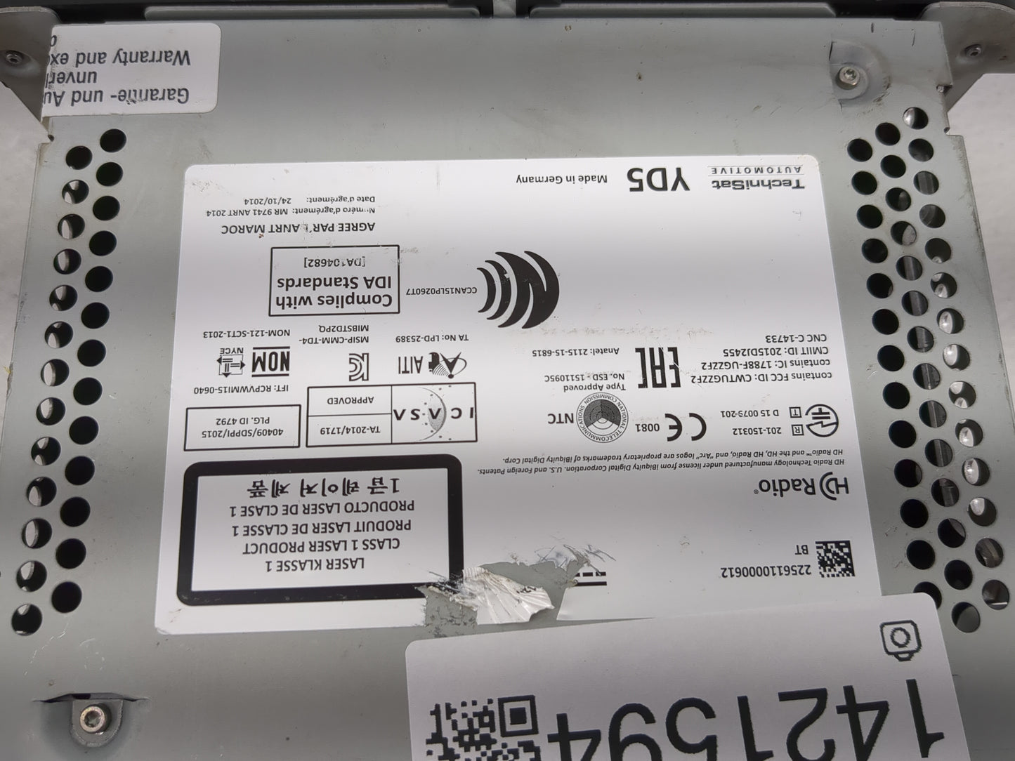 2017 Volkswagen Jetta Radio AM FM Cd Player Receiver Replacement Fits OEM Used Auto Parts - Oemusedautoparts1.com
