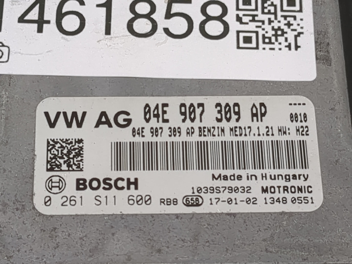 2016-2017 Volkswagen Jetta PCM Engine Control Computer ECU ECM PCU OEM P/N:04E 907 309 AP 0 261 S11 500 Fits Fits 2016 2017 