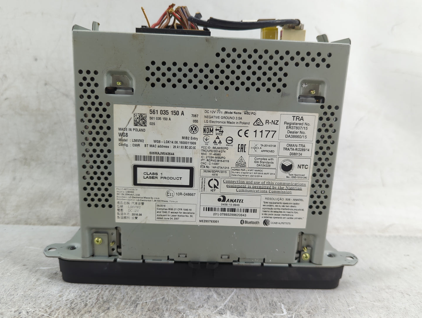 2012-2017 Volkswagen Jetta Radio AM FM Cd Player Receiver Replacement P/N:561035150A L56VW2 Fits OEM Used Auto Parts - Oemus