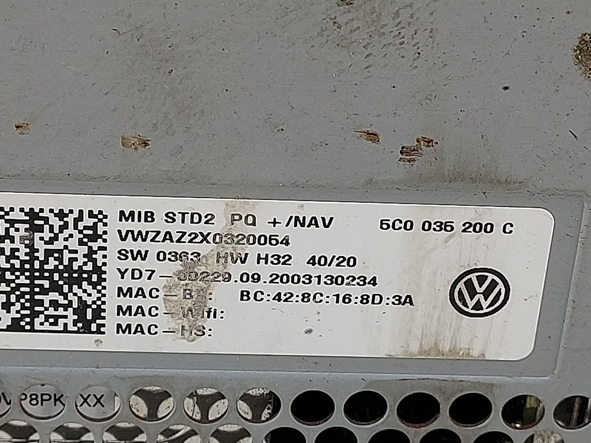 2012-2017 Volkswagen Jetta Radio AM FM Cd Player Receiver Replacement P/N:5C0035200C VWZAZ2X0320054 Fits OEM Used Auto Parts