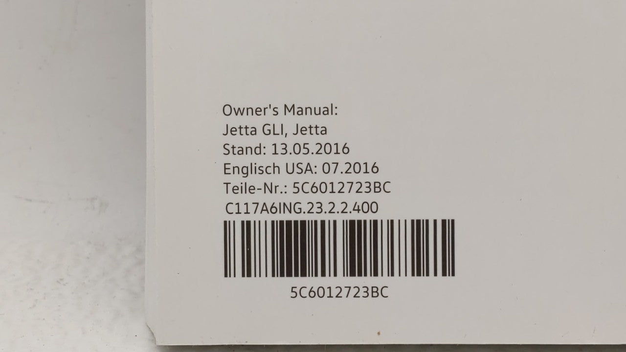 2017 Volkswagen Jetta Owners Manual Book Guide OEM Used Auto Parts - Oemusedautoparts1.com
