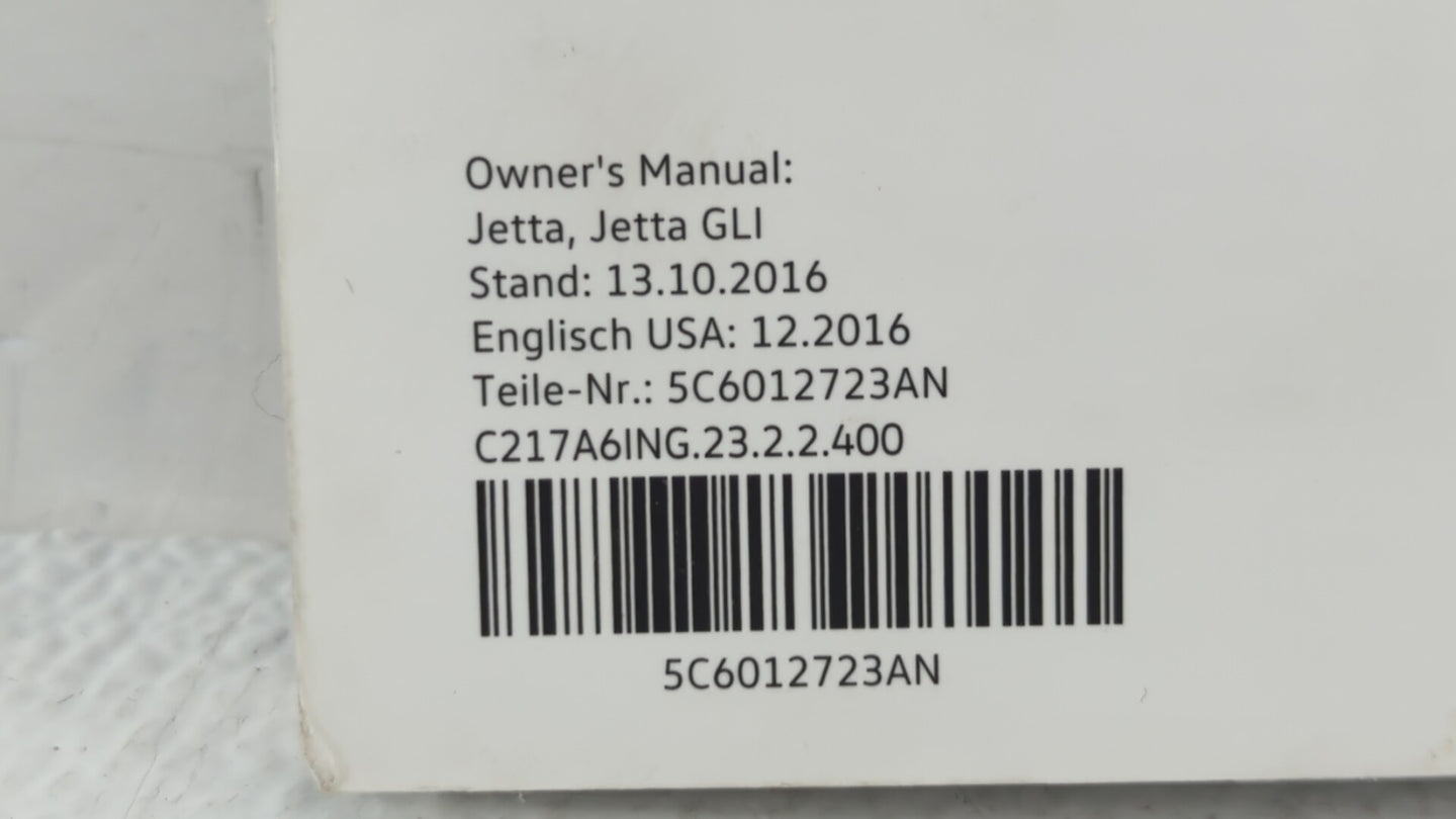 2017 Volkswagen Jetta Owners Manual Book Guide OEM Used Auto Parts - Oemusedautoparts1.com