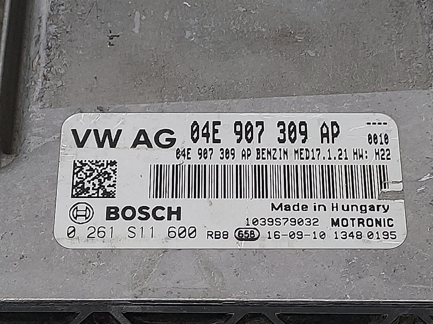 2016-2017 Volkswagen Jetta PCM Engine Control Computer ECU ECM PCU OEM P/N:04E 907 309 AP Fits Fits 2016 2017 OEM Used Auto 