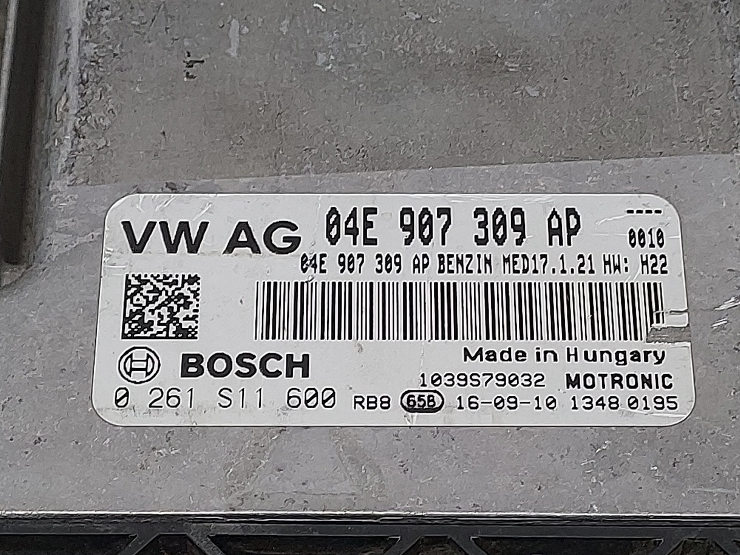 2016-2017 Volkswagen Jetta PCM Engine Control Computer ECU ECM PCU OEM P/N:04E 907 309 AP Fits Fits 2016 2017 OEM Used Auto 