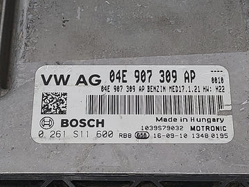2016-2017 Volkswagen Jetta PCM Engine Control Computer ECU ECM PCU OEM P/N:04E 907 309 AP Fits Fits 2016 2017 OEM Used Auto Parts