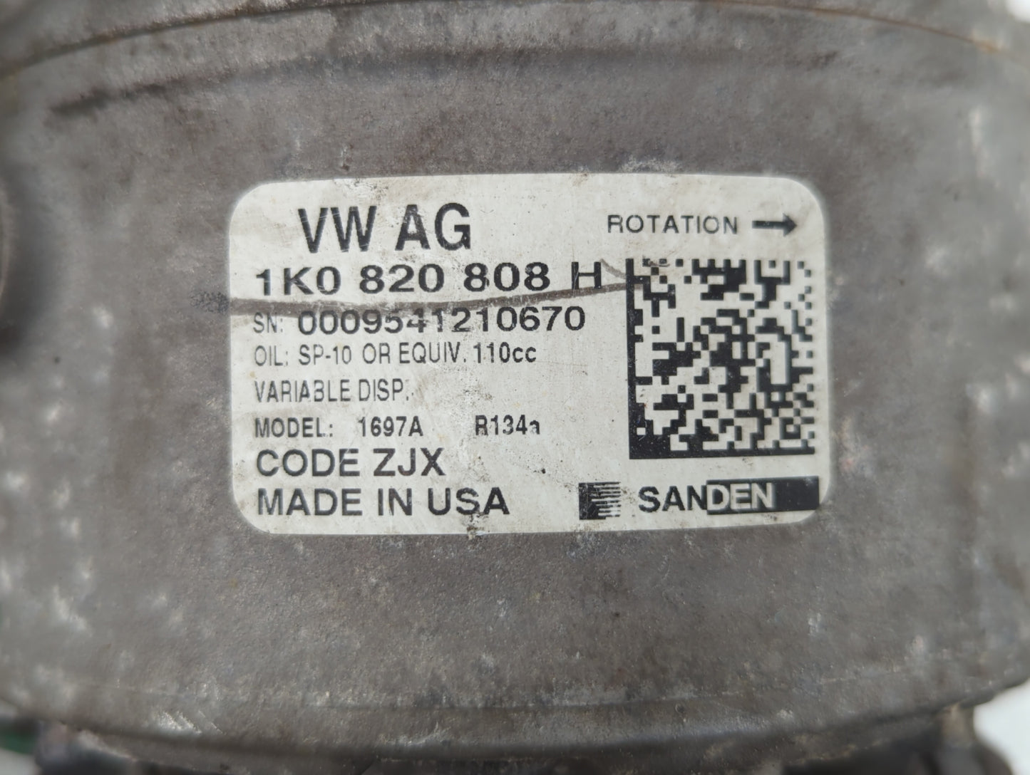 2016-2018 Volkswagen Jetta Air Conditioning A/c Ac Compressor Oem 333934 - Oemusedautoparts1.com
