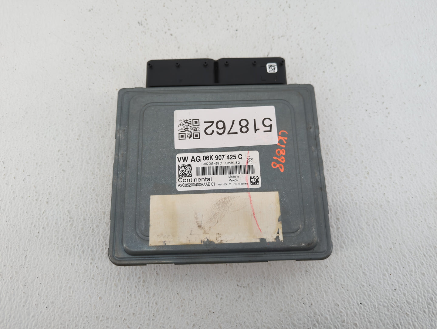 2015-2017 Volkswagen Jetta PCM Engine Control Computer ECU ECM PCU OEM P/N:09G 927 158 BC 06K 907 425 C Fits Fits 2015 2016 