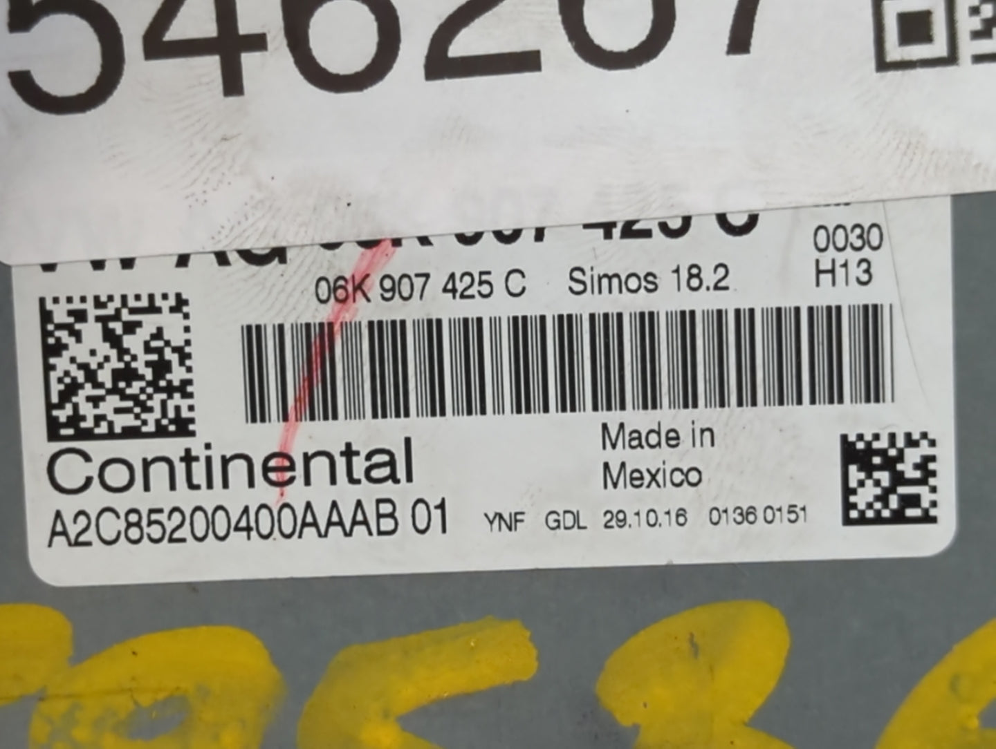 2015-2017 Volkswagen Jetta PCM Engine Control Computer ECU ECM PCU OEM P/N:09G 927 158 BC 06K 907 425 C Fits Fits 2015 2016 