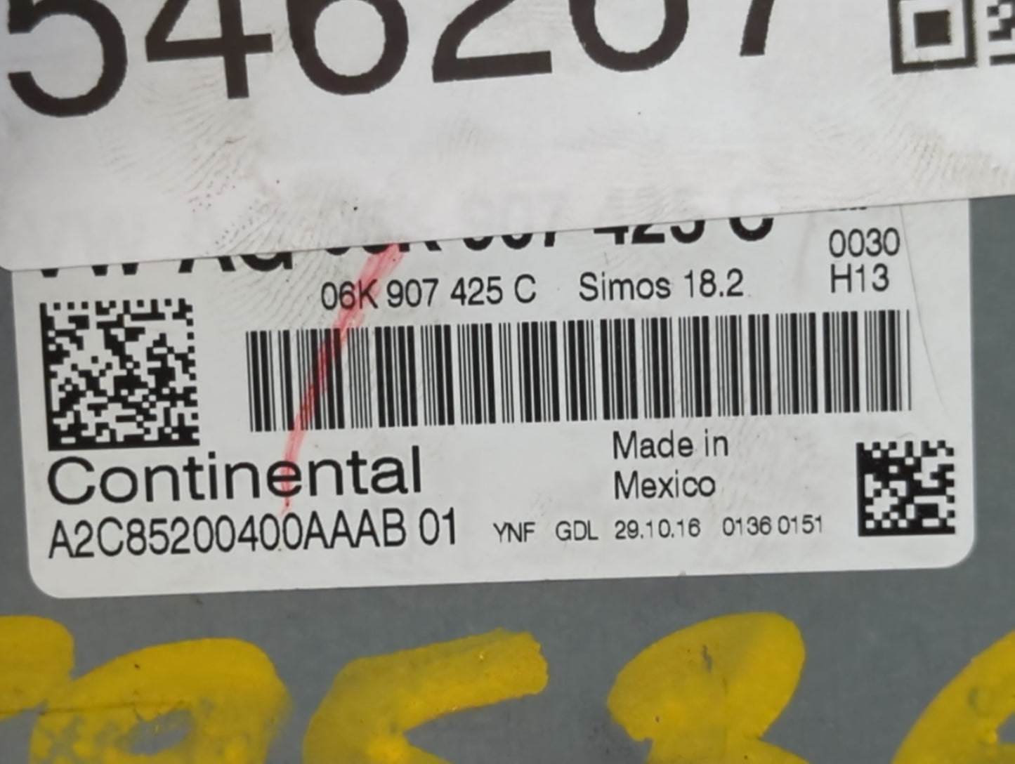 2015-2017 Volkswagen Jetta PCM Engine Control Computer ECU ECM PCU OEM P/N:09G 927 158 BC 06K 907 425 C Fits Fits 2015 2016 