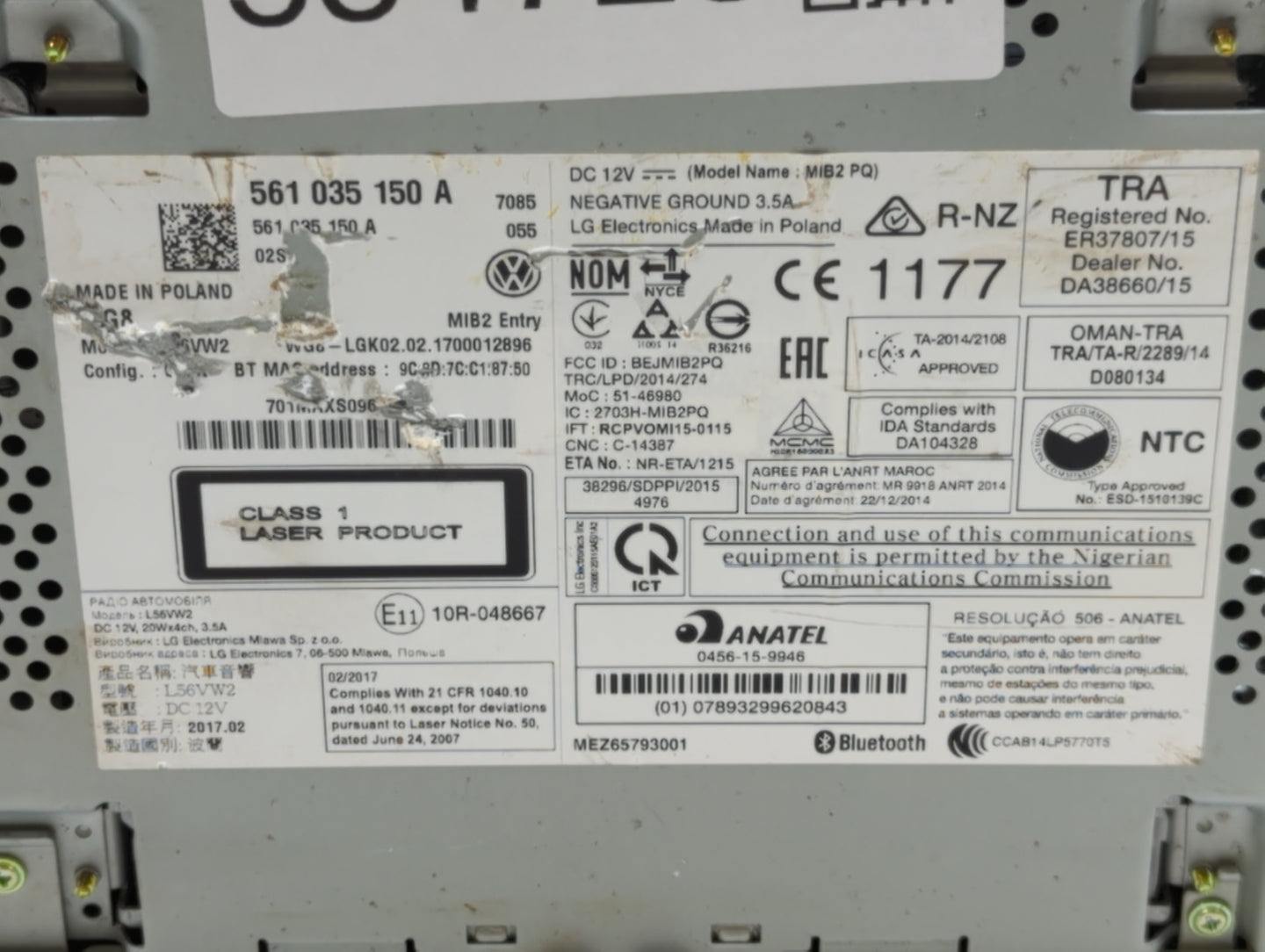 2017-2017 Volkswagen Jetta Am Fm Cd Player Radio Receiver - Oemusedautoparts1.com