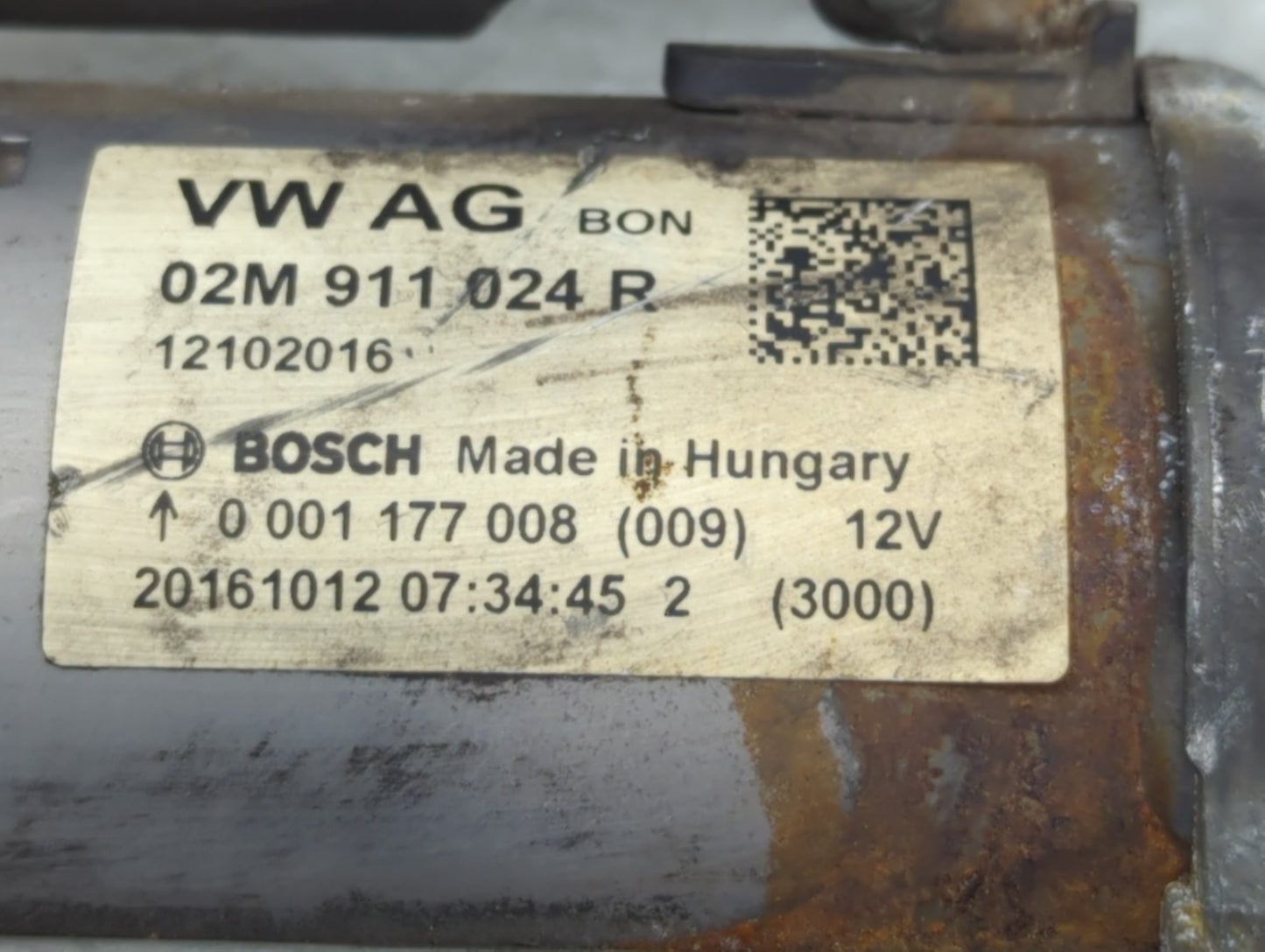 2014 Volkswagen Jetta Car Starter Motor Solenoid OEM P/N:12102016 02M 911 024 R Fits Fits 2015 2016 2017 2018 2019 2020 2021