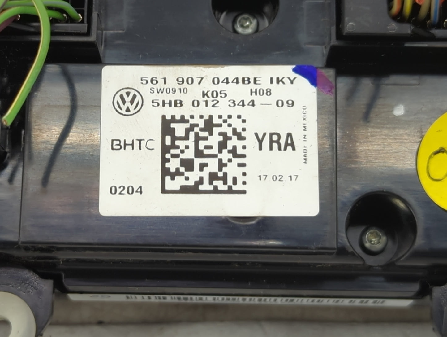 2016-2018 Volkswagen Passat Climate Control Module Temperature AC/Heater Replacement P/N:561907044BE 5HB01234409 Fits OEM Us