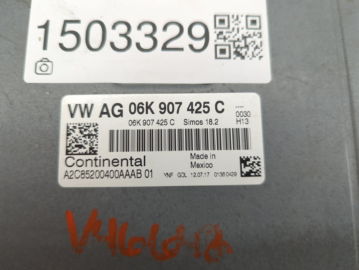 2017 Volkswagen Passat PCM Engine Control Computer ECU ECM PCU OEM P/N:06K 907 425 C A2C85200400AAAB 01 Fits OEM Used Auto P