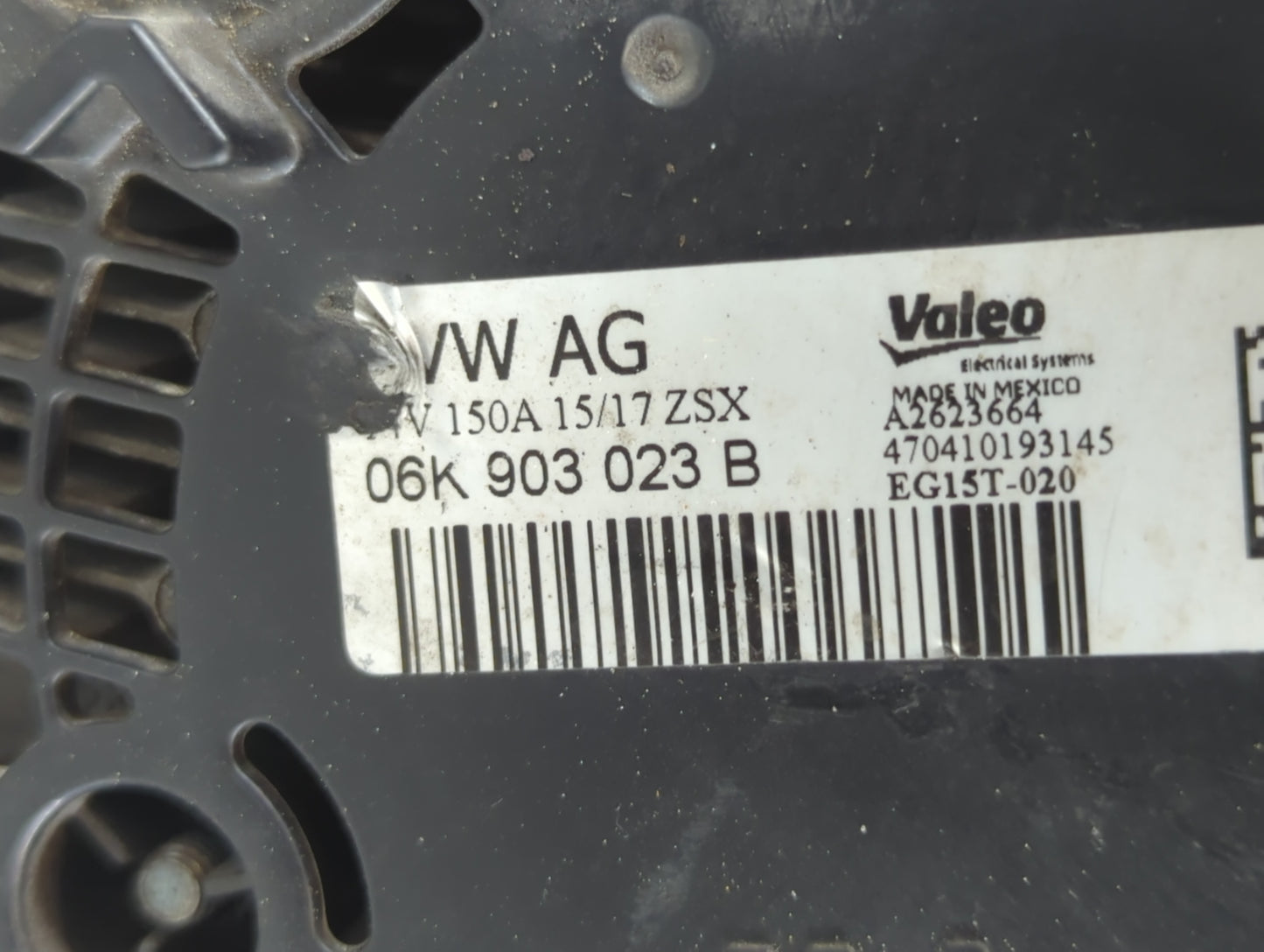 2014-2017 Volkswagen Passat Alternator Replacement Generator Charging Assembly Engine OEM P/N:06K 903 023 B Fits OEM Used Au
