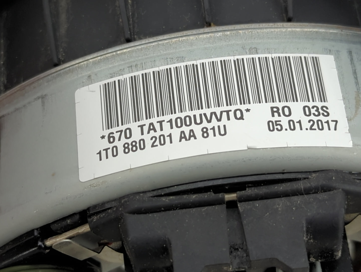 Volkswagen Tiguan Air Bag Driver Left Steering Wheel Mounted Black - Oemusedautoparts1.com