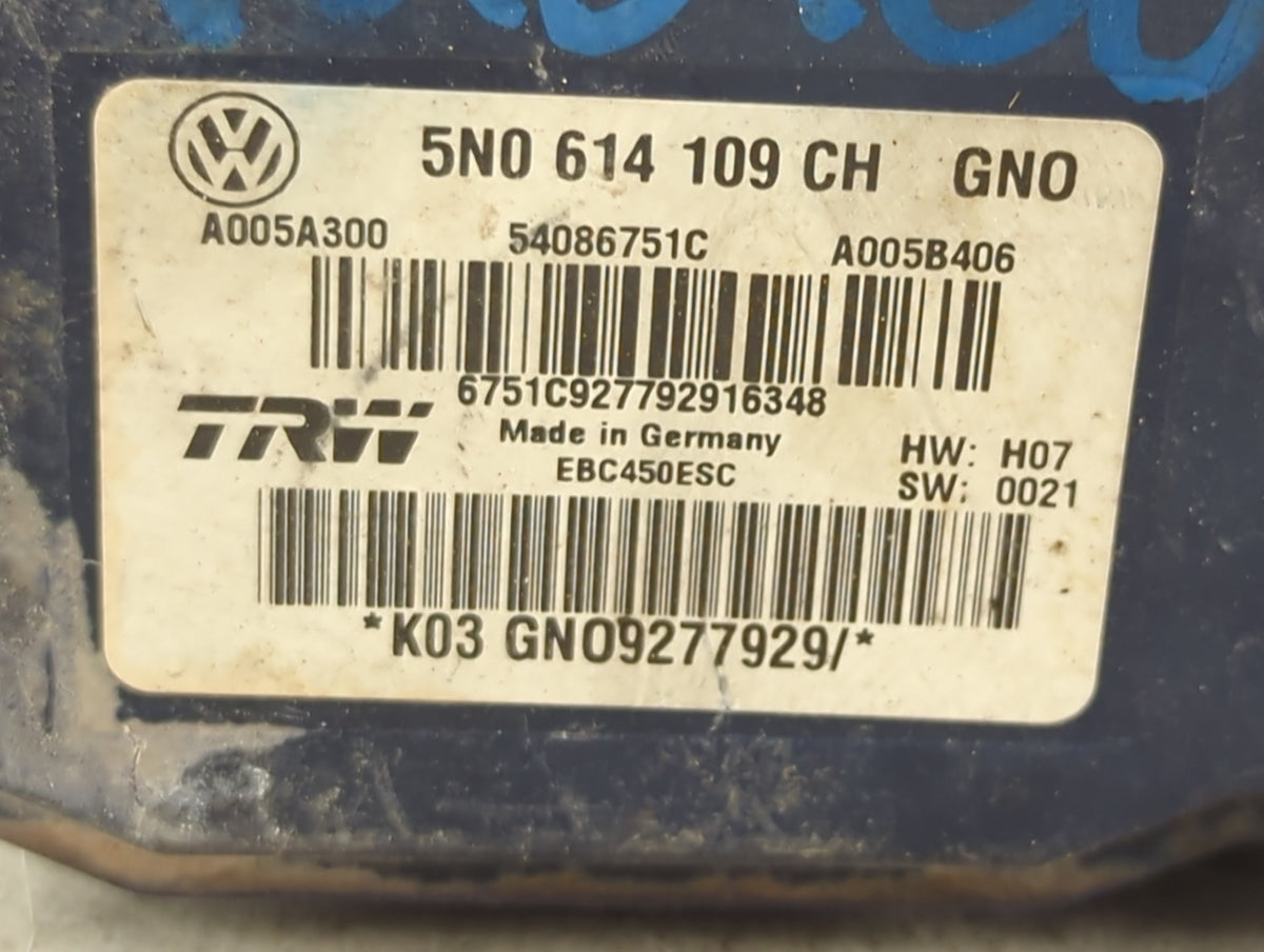 2015-2018 Volkswagen Tiguan ABS Pump Control Module Replacement P/N:5N0 614 109 CH Fits Fits 2015 2016 2017 2018 OEM Used Au