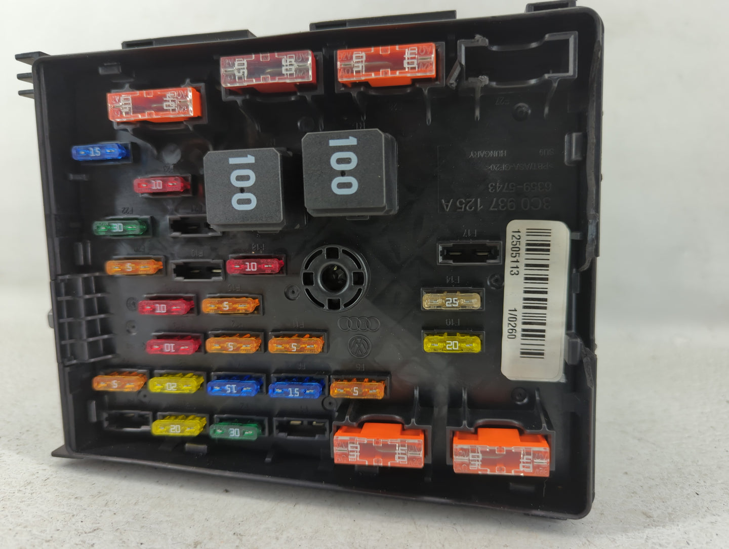 2012-2018 Volkswagen Tiguan Fusebox Fuse Box Panel Relay Module P/N:3C0 937 125 A 6359-5743 Fits OEM Used Auto Parts - Oemus