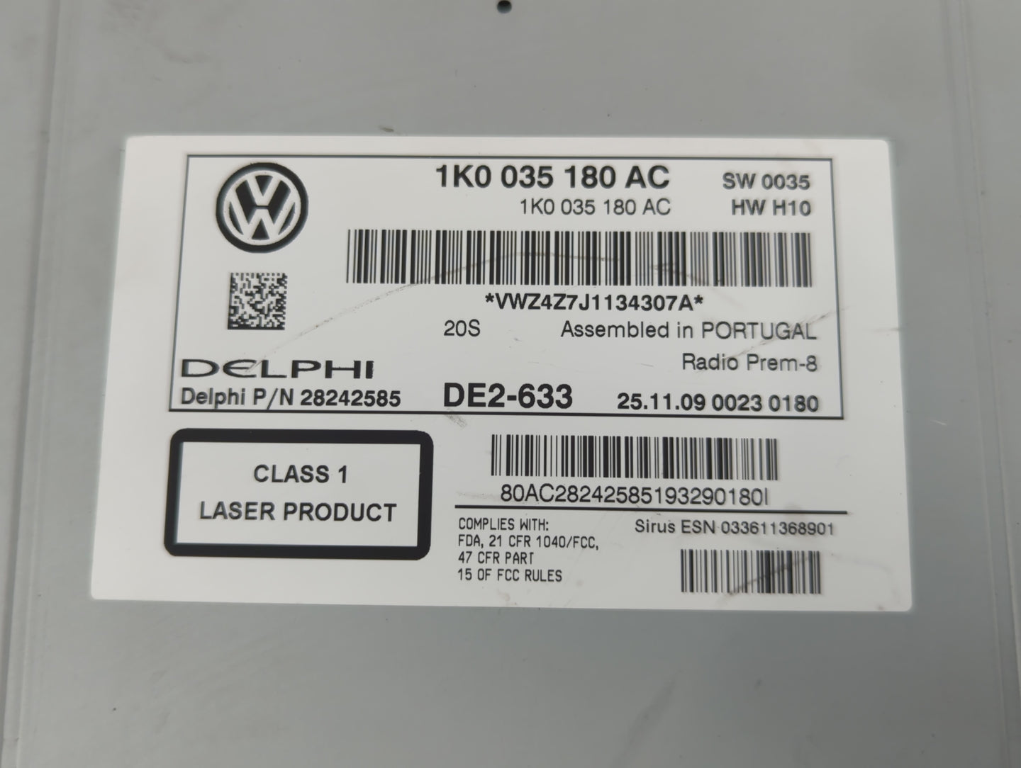 2009-2017 Volkswagen Tiguan Am Fm Cd Player Radio Receiver - Oemusedautoparts1.com