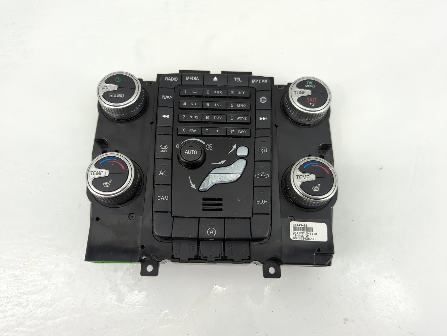 2017 Volvo Xc60 Climate Control Module Temperature AC/Heater Replacement Fits OEM Used Auto Parts - Oemusedautoparts1.com