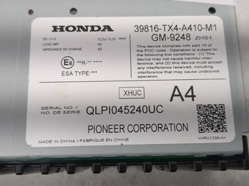 2017-2018 Acura Rdx Radio AM FM Cd Player Receiver Replacement P/N:39816-TX4-A410-M1 Fits Fits 2017 2018 OEM Used Auto Parts